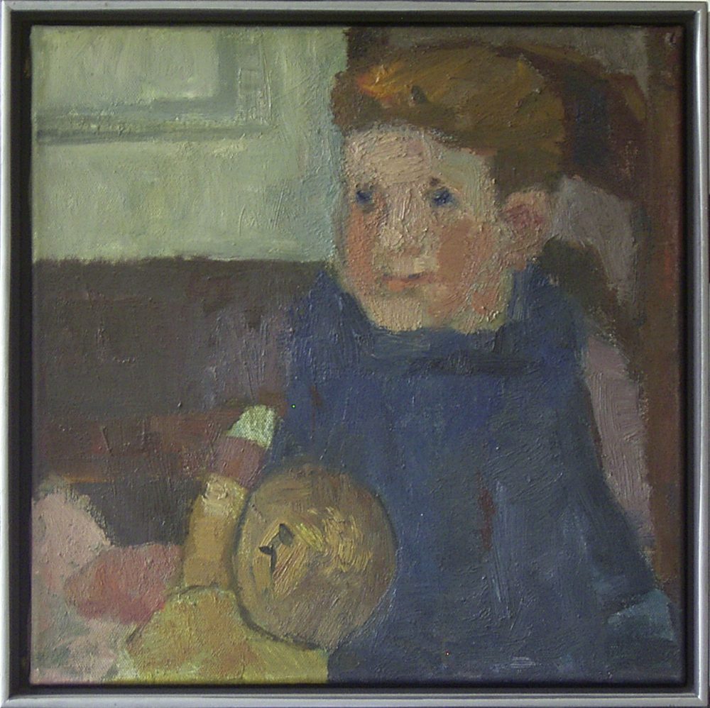 Clara de Jong 238 Maarten Met Beer 54x54, olieverf