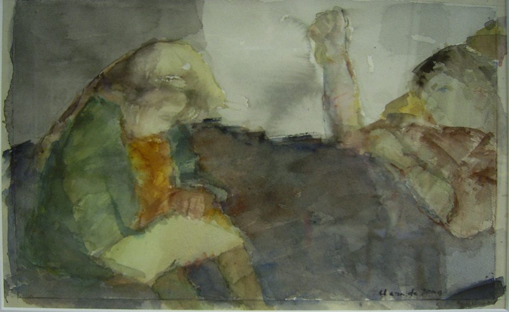 Clara de Jong 275 Ruth En Maarten 47x27,1963 aquarel