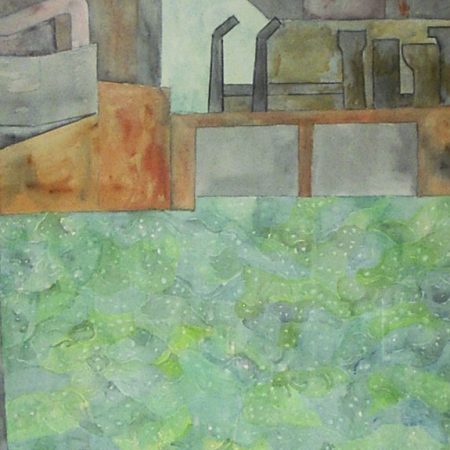 Clara de Jong 76 Van Gent Naar Watervliet 92x72,1987 aquarel