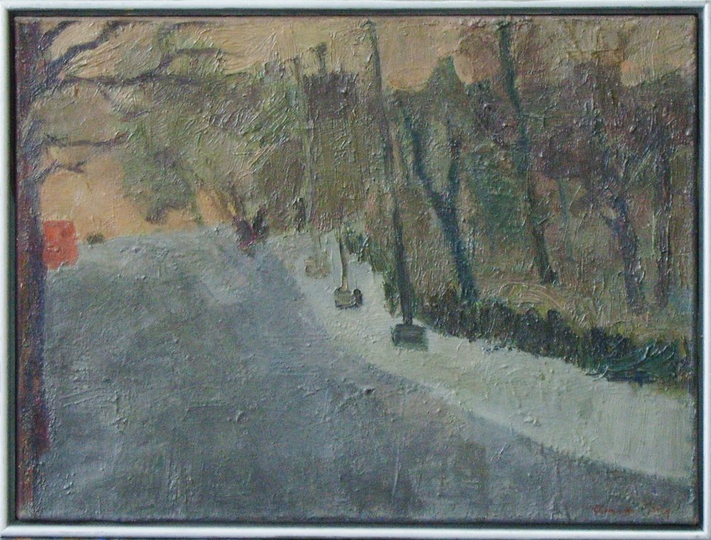170 Sneeuw In Amsterdam 52x69,1964 olieverf