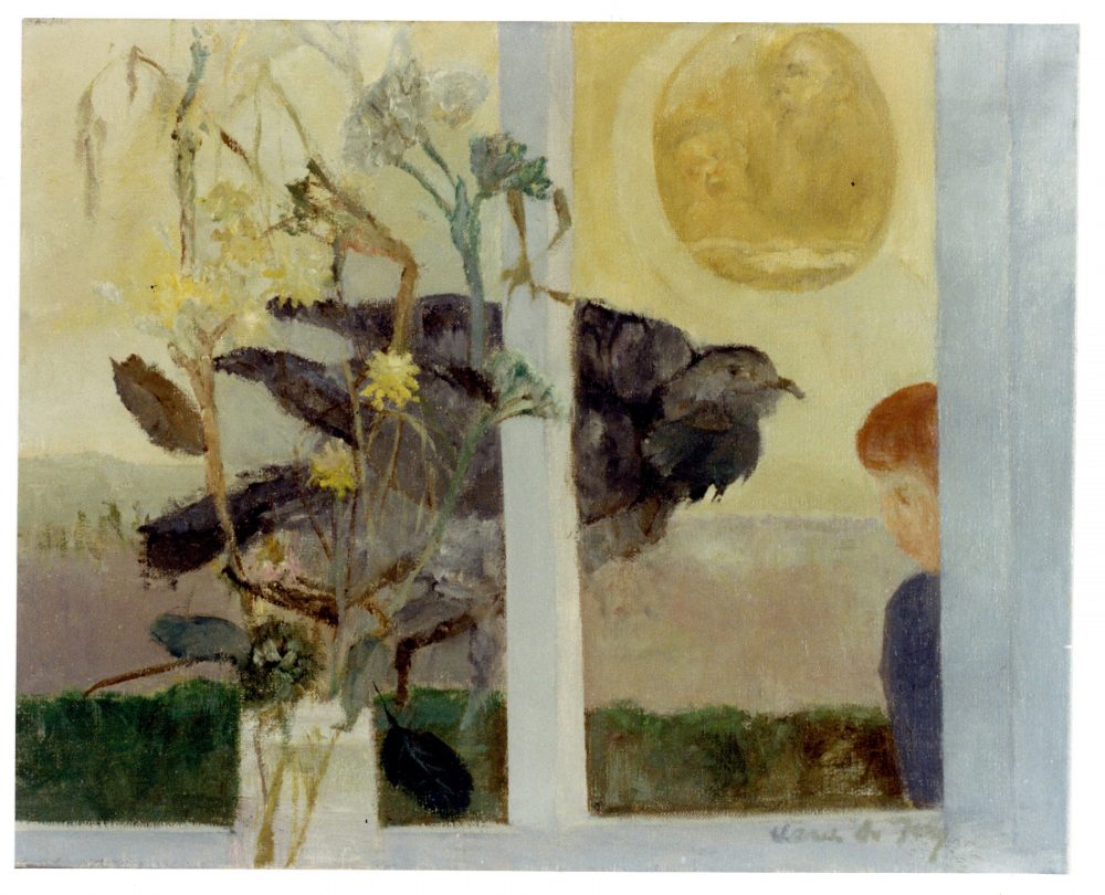 Gehavende Duif, De zon heeft alles gezien, 50x40 , 1977, olieverf, ntk