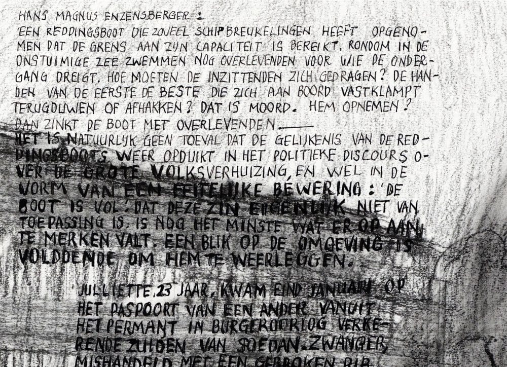Detail 2 Wie zal overleven. Marcus Enzensberger
